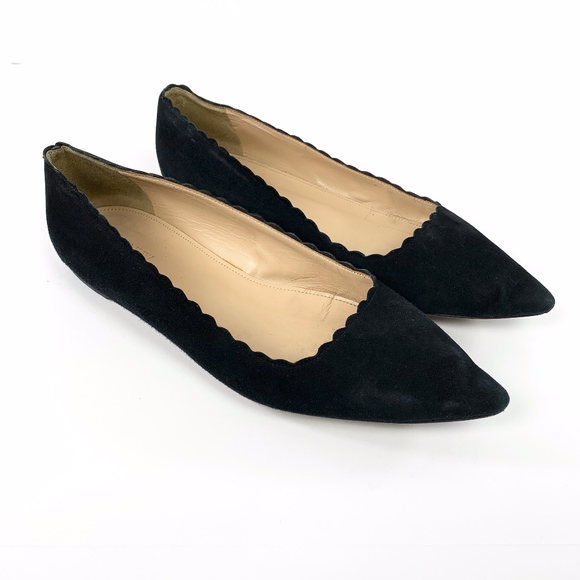 J. Crew Shoes - J. Crew Harper Ballet Flats Black Scalloped Edge